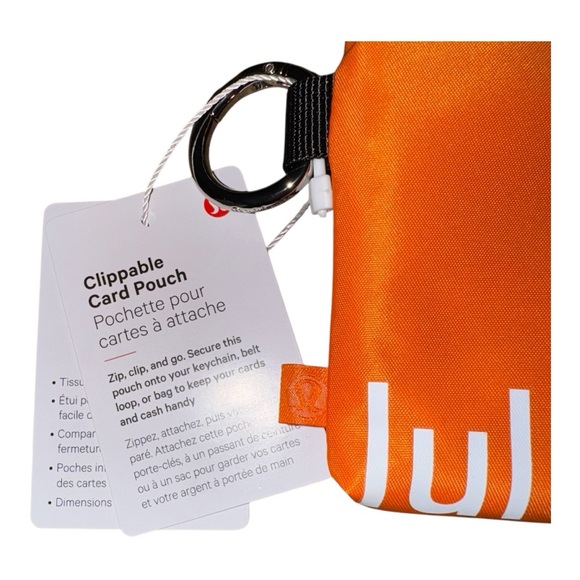 Lululemon Clippable Card Pouch, Lit Orange NWT - Picture 3 of 6